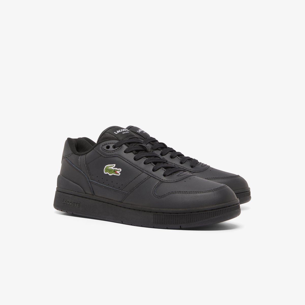 Sneakers T-Clip Set homme en cuir noir-02h, LACOSTE