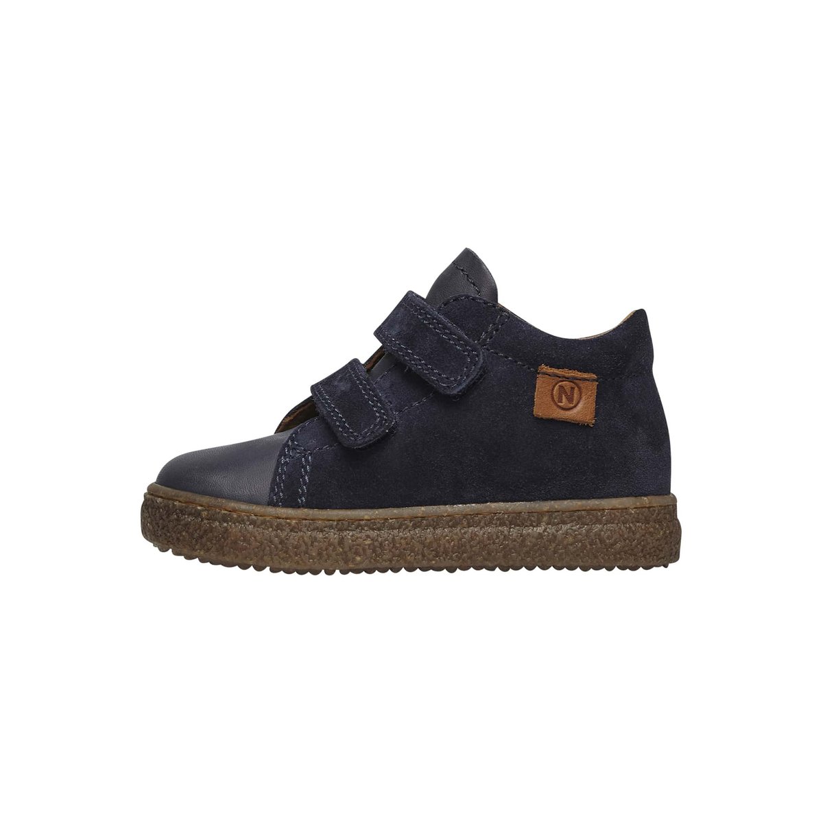 Baskets En Cuir Nappa Et Daim Albus Vl marine, NATURINO