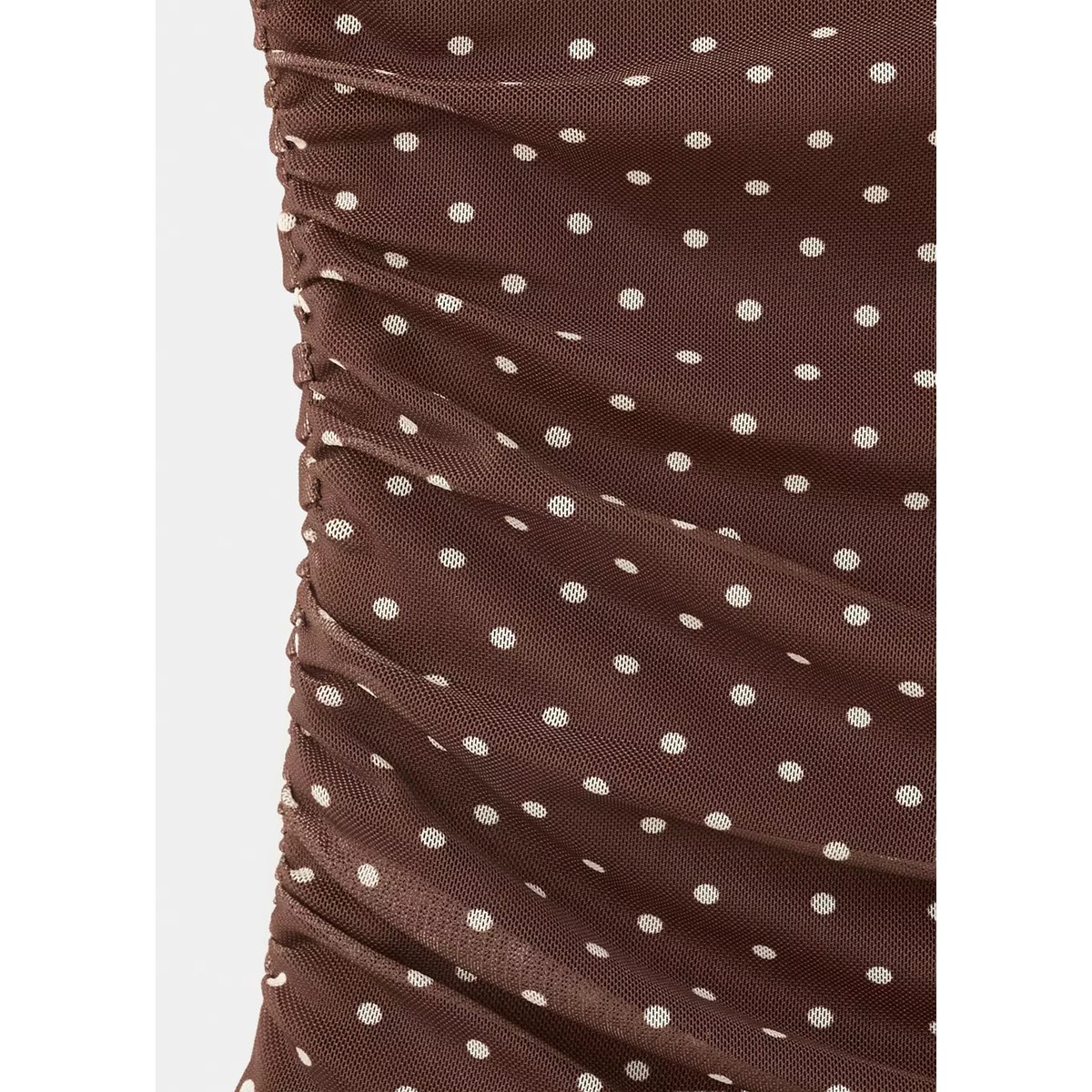 Top asymétrique à pois marron, MANGO
