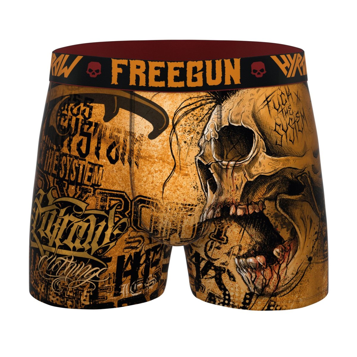 Lot De 4 Boxers Hyraw Microfibre noir/rouge/orange/jaune/blanc/vert, FREEGUN