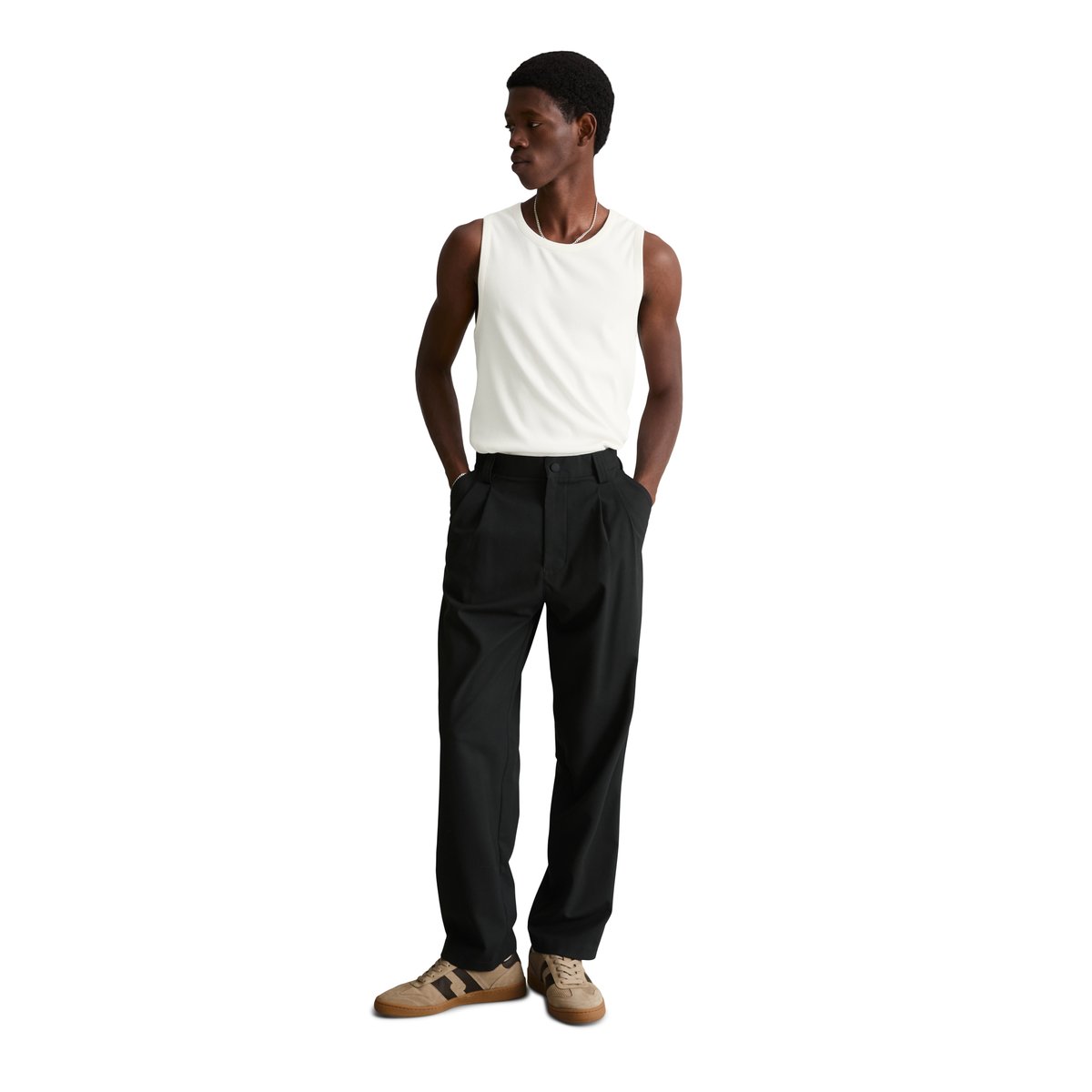 Pantalon modèle Lars regular avec un aspect laine élégant noir, MARC O’POLO DENIM