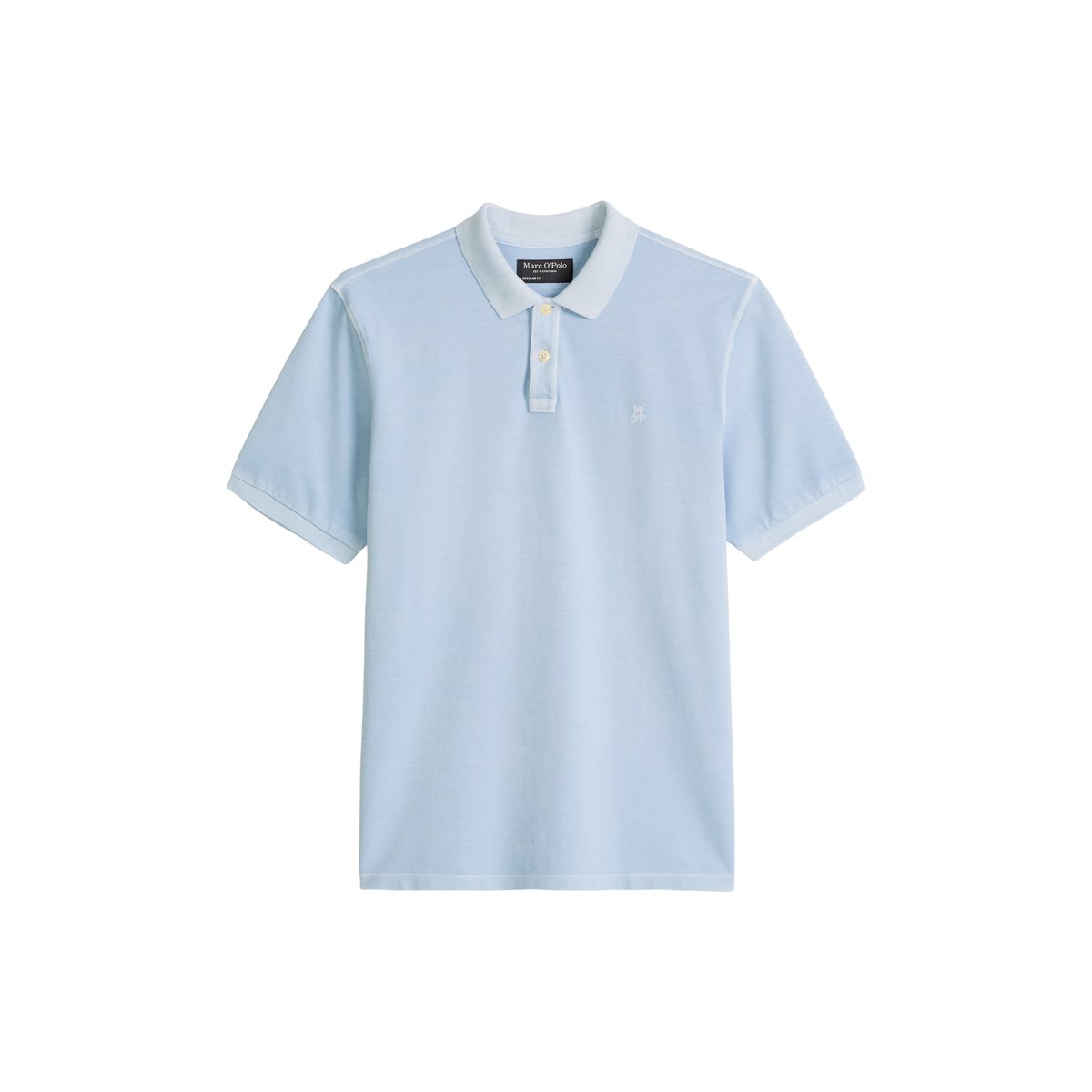 Polo Piqué Garment-dyed régulier en coton bio bleu, MARC O'POLO