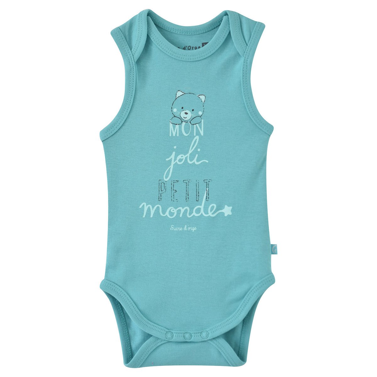 Lot 3 body coton bio eitan bleu, SUCRE D'ORGE