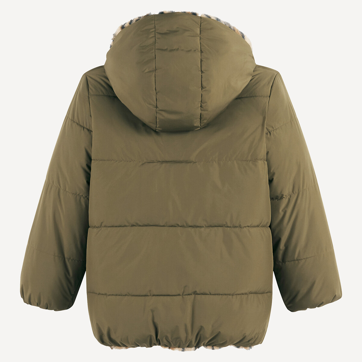 Doudoune chaude réversible à capuche kaki/marron, LA REDOUTE COLLECTIONS