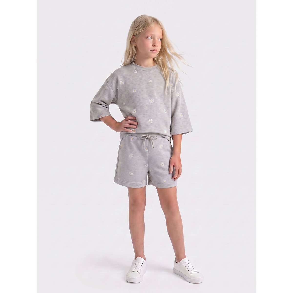 Short grise - light grey melange, KIDS ONLY