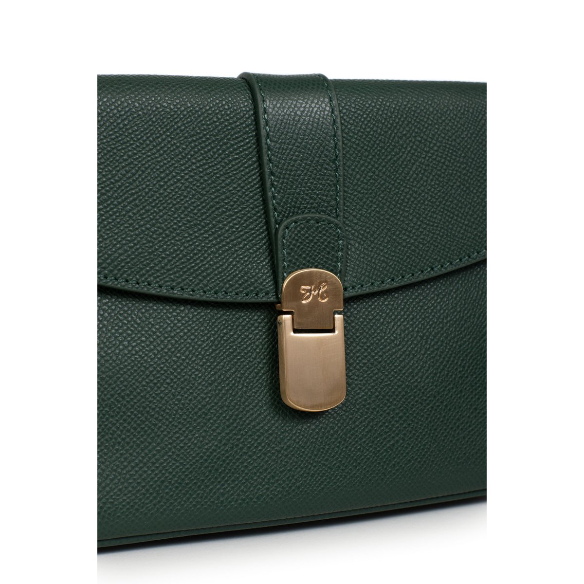 Sac porté travers AUDE vert foncé, HEXAGONA