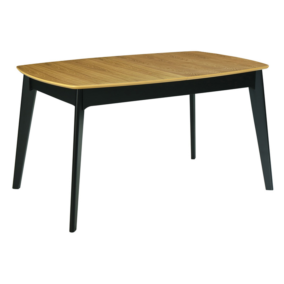 Table extensible rallonges intégrées rectangulaire L140-180 cm MEENA bois clair / noir, MILIBOO