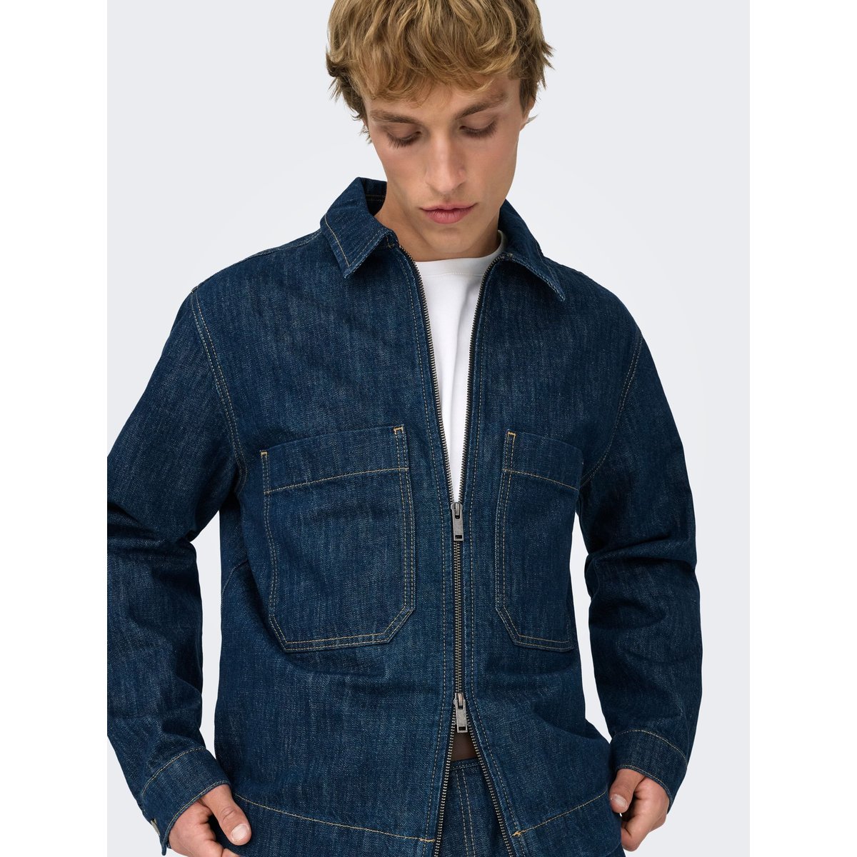 Veste En Jean dark blue denim, ONLY & SONS