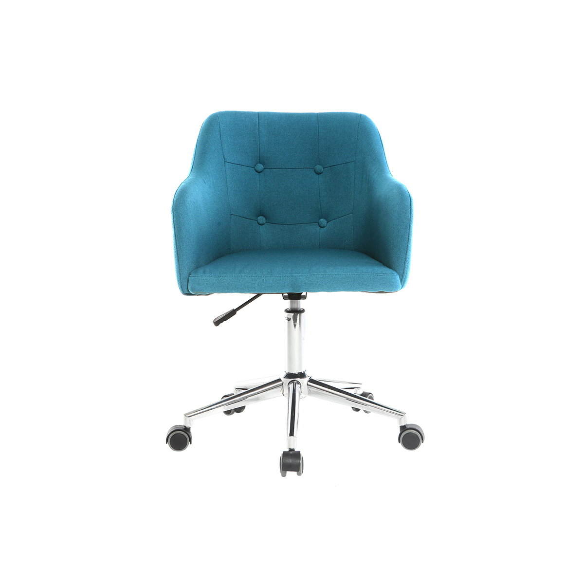 Chaise de bureau à roulettes design BALTIK bleu canard, MILIBOO