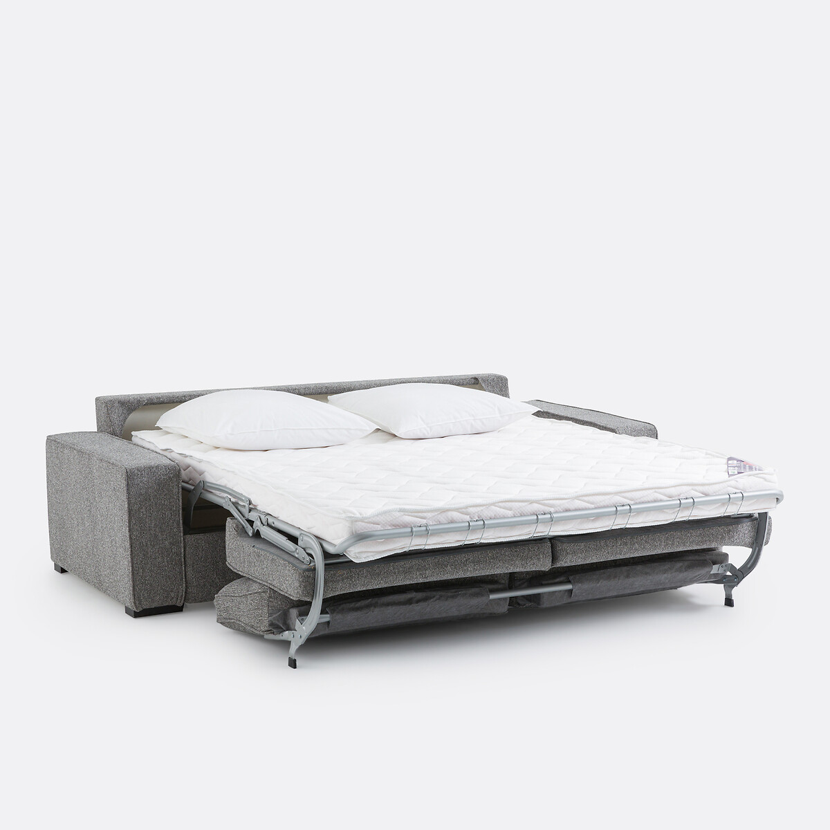 Canapé-lit texturé chiné mousse premium HR Cecilia gris clair, LA REDOUTE INTERIEURS