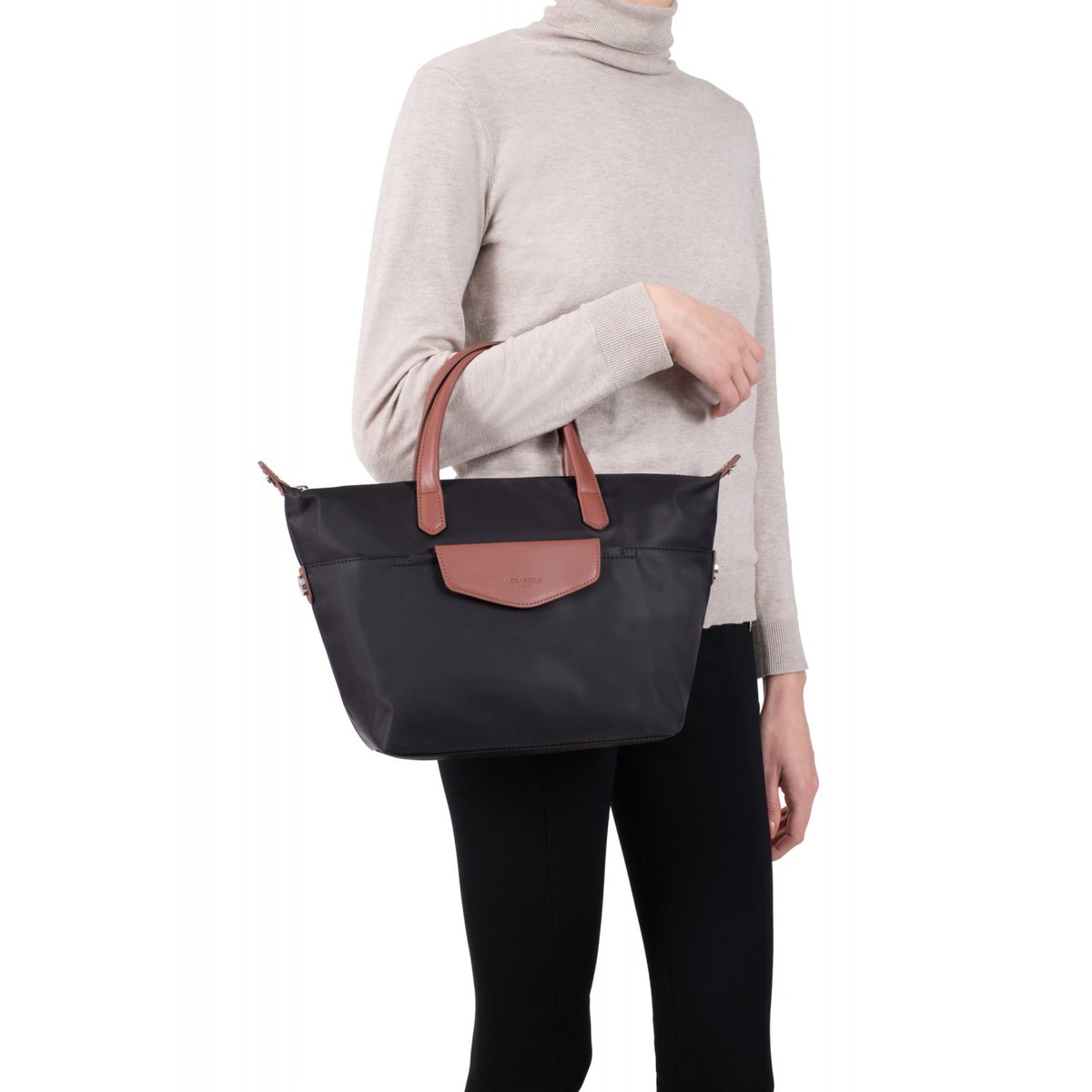 Sac cabas porté main POP bleu marine, HEXAGONA