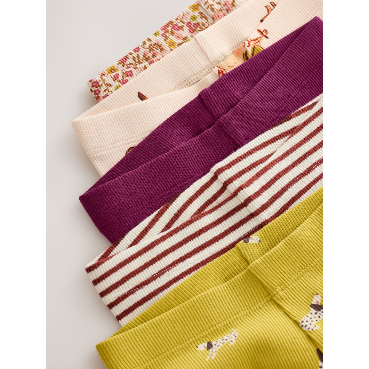 Legging côtelé, lot de 5 violet, NEXT