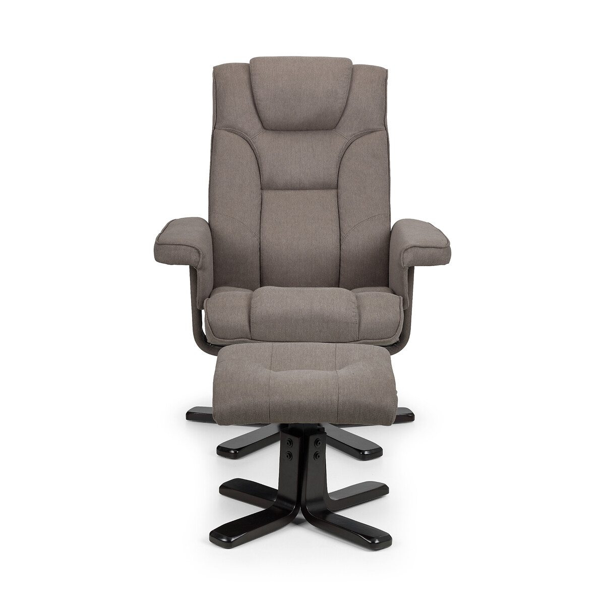 Oslo Linen Reclining Chair & Stool grey, SO'HOME