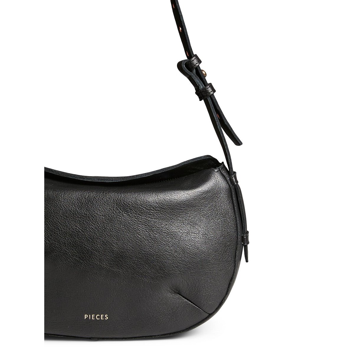 Sac à main en cuir, cross body, Alice noir, PIECES