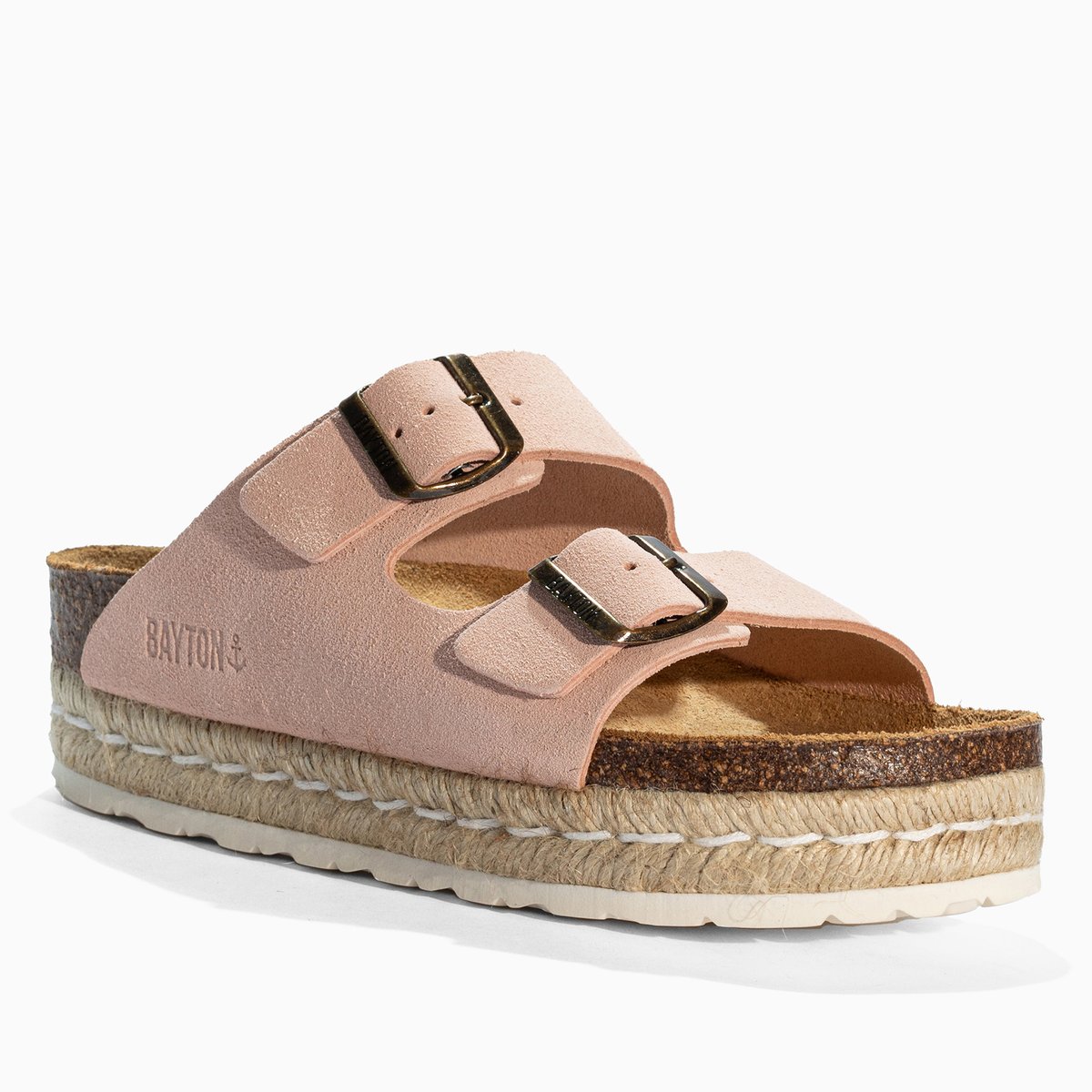 Sandales en cuir suedé OLYMPE orange, BAYTON