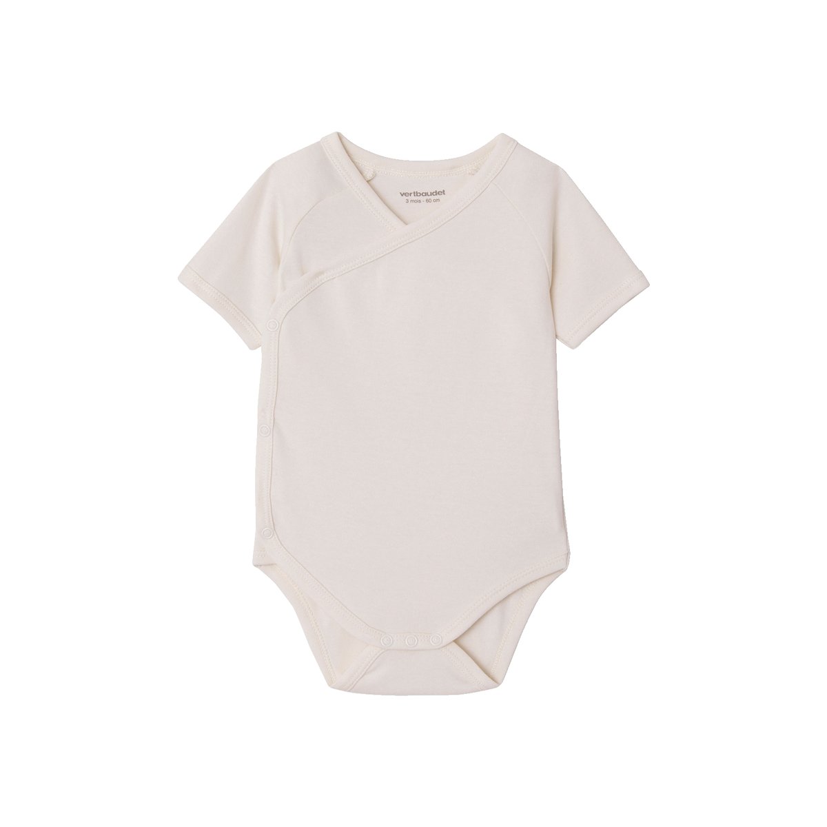 Lot de 7 bodies manches courtes ouverture naissance BASICS multicolore, VERTBAUDET
