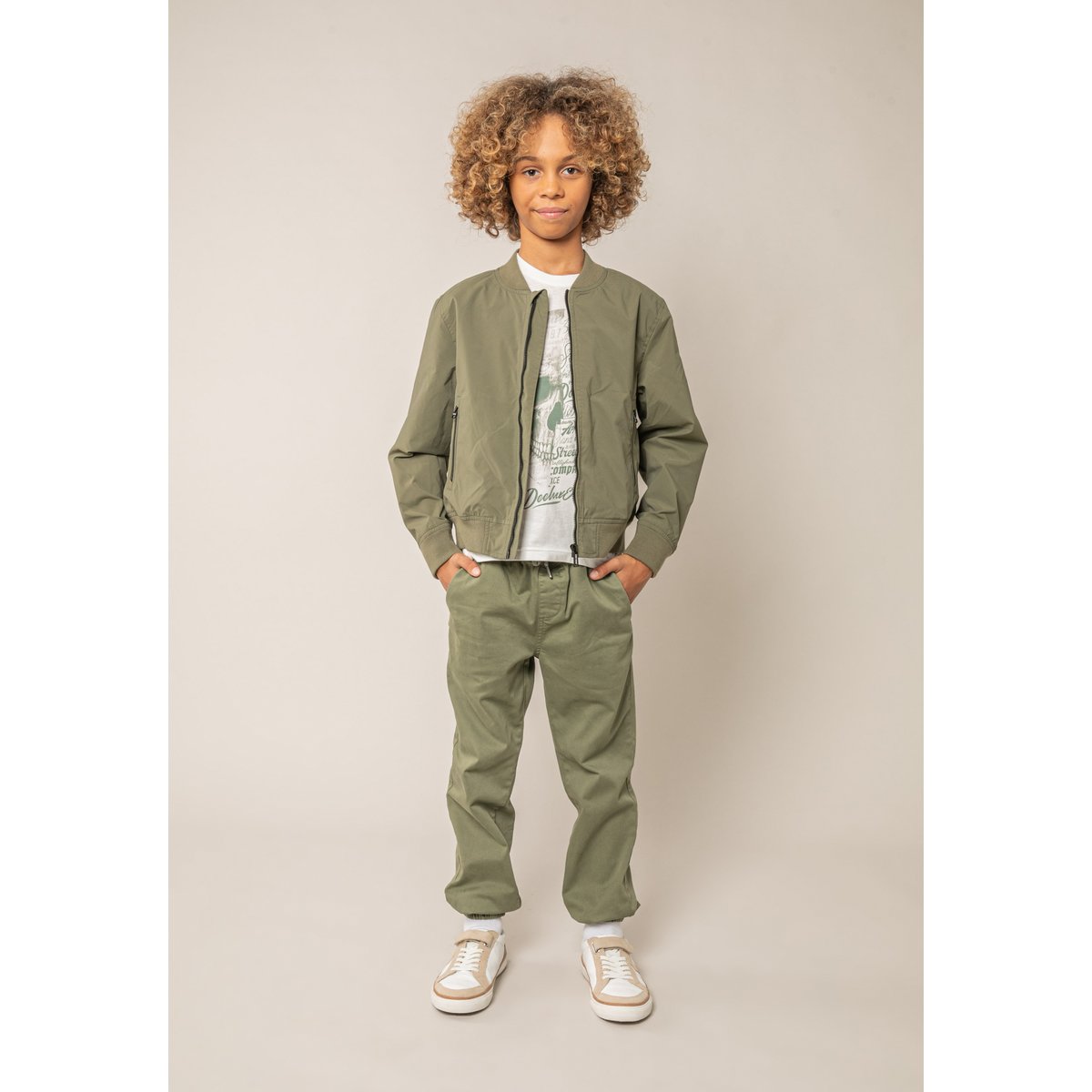 Blouson garçon léger style bomber STONIC khaki, DEELUXE
