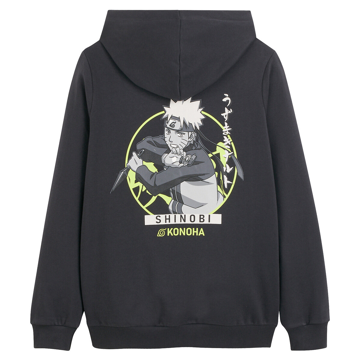 Cotton Hoodie charcoal grey, NARUTO SHIPPUDEN