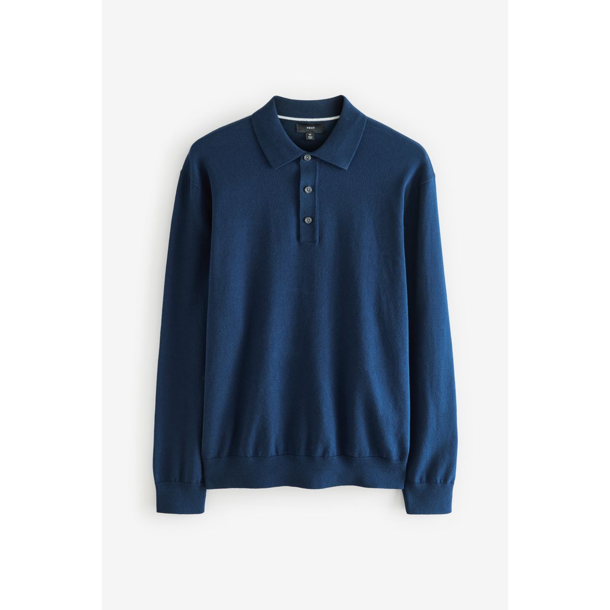 Polo en maille à manches longues, lot de 2 noir/bleu marine, NEXT