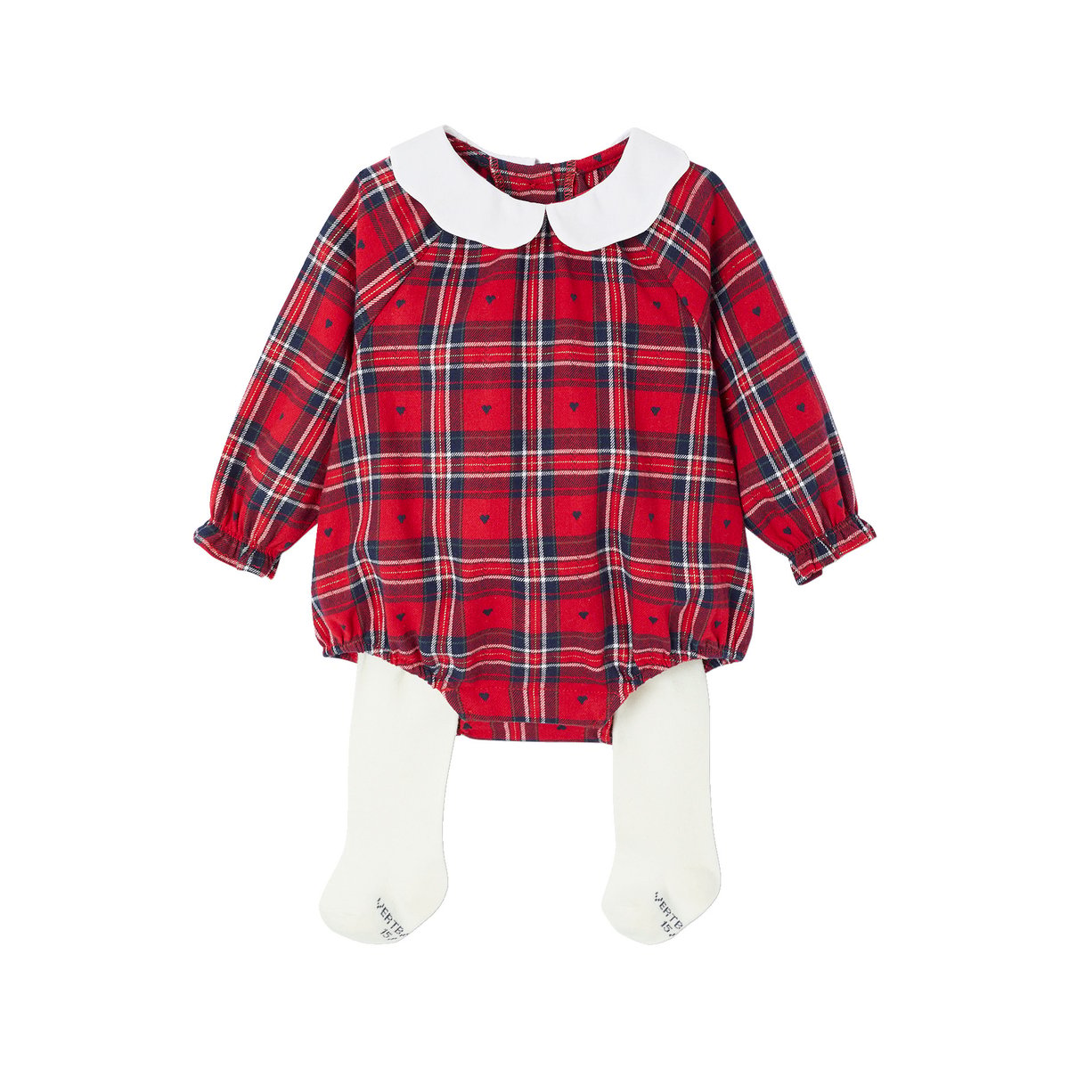 Ensemble bébé Noël barboteuse flanelle et collant collab vertbaudet x Envie de Fraise rouge, ENVIE DE FRAISE