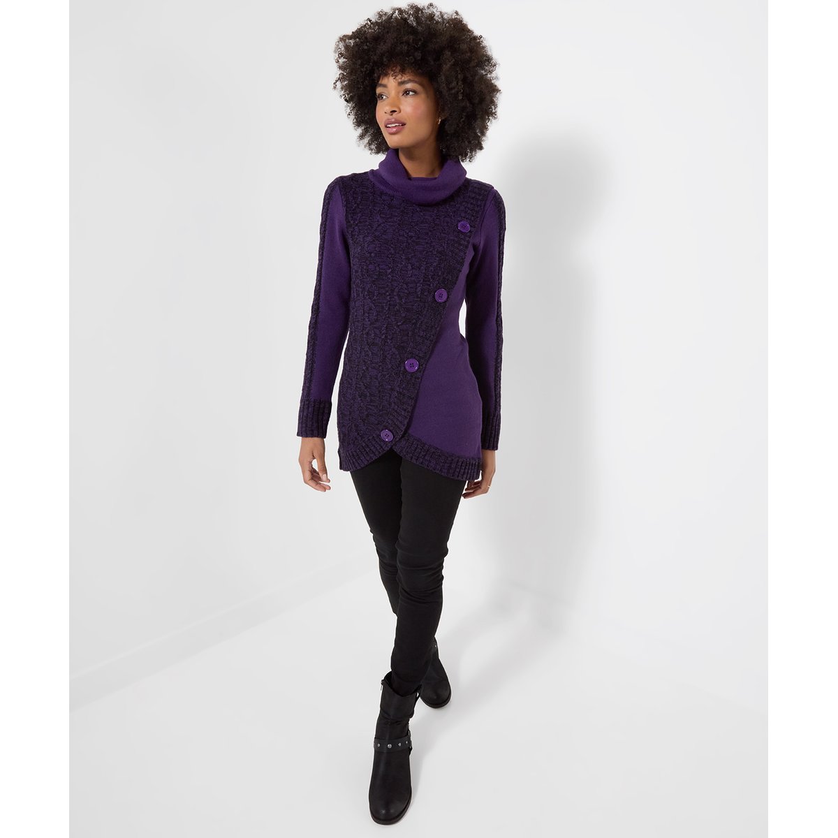 Long Pull Douillet à Col Bénitier violet, JOE BROWNS
