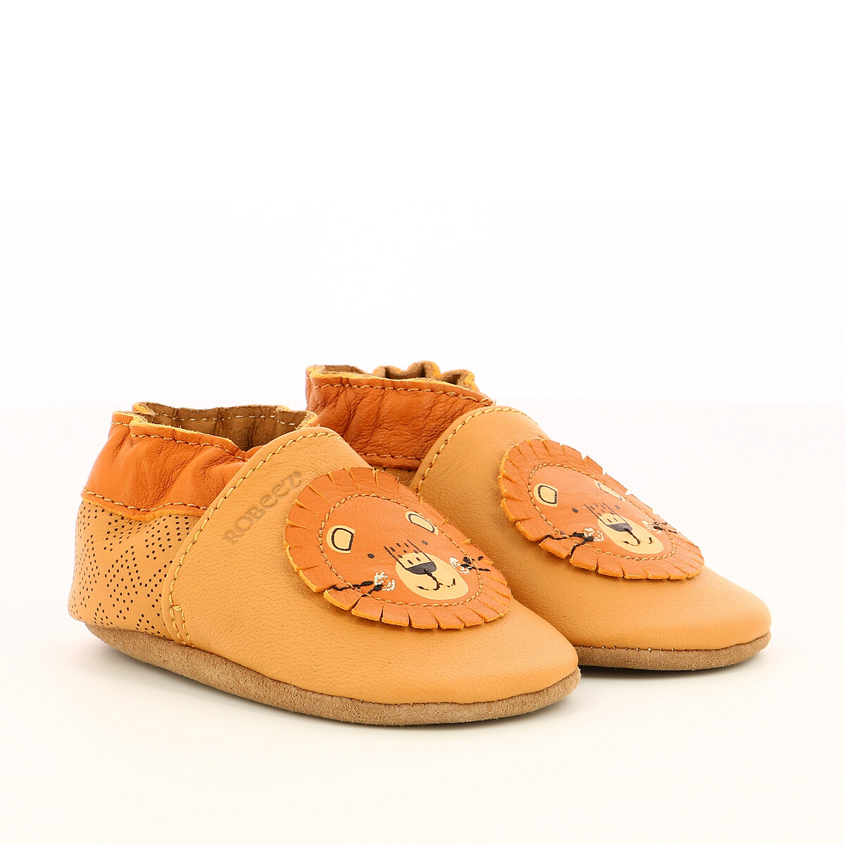 Kids Grooar Slippers in Vegetable-Tanned Leather camel, ROBEEZ
