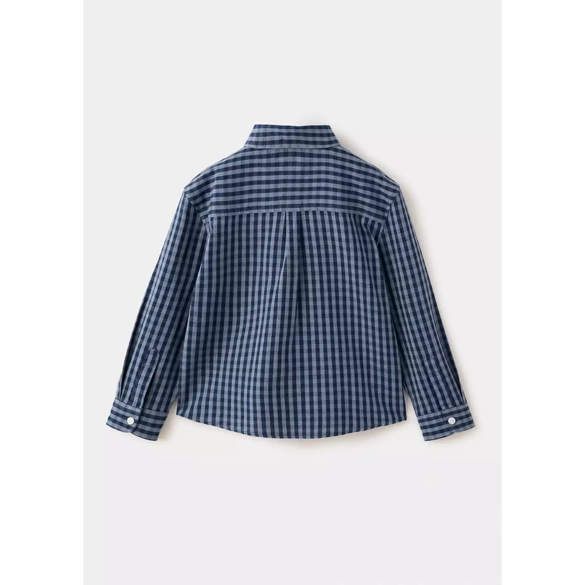 Chemise 100% coton à carreaux bleu marine, MANGO BABY