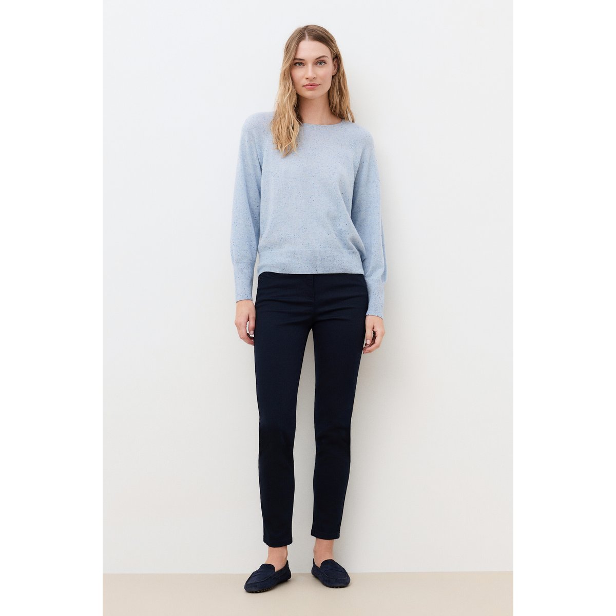 Pull droit col rond cachemire MLOTTIE bleu ciel, CAROLL