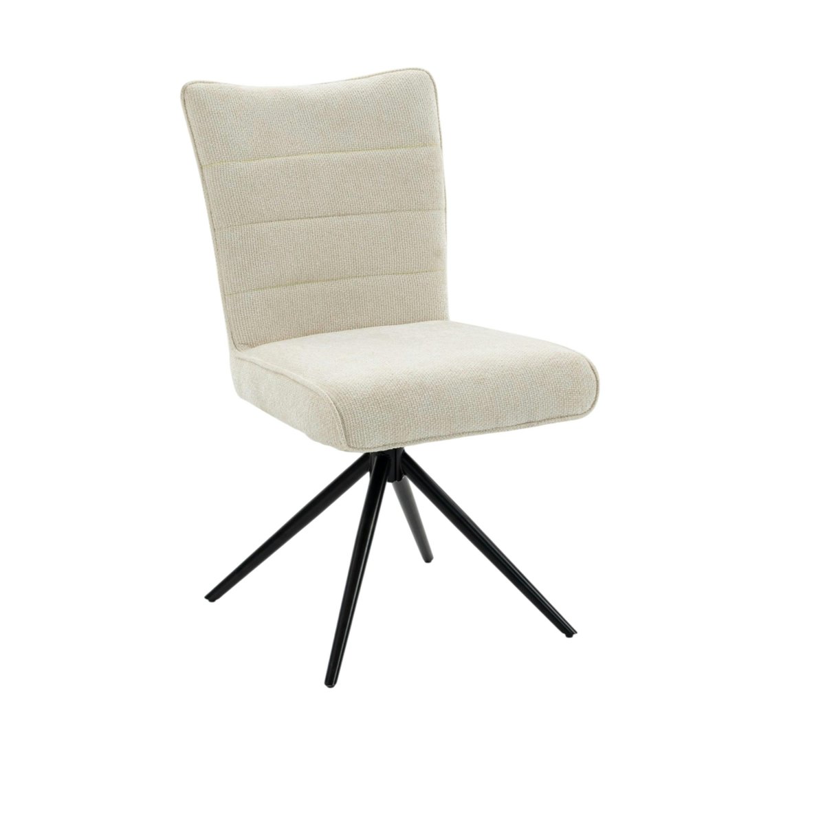 Chaise en tissu texturé pivotante (lot de 2) RIVANO beige, PIER IMPORT