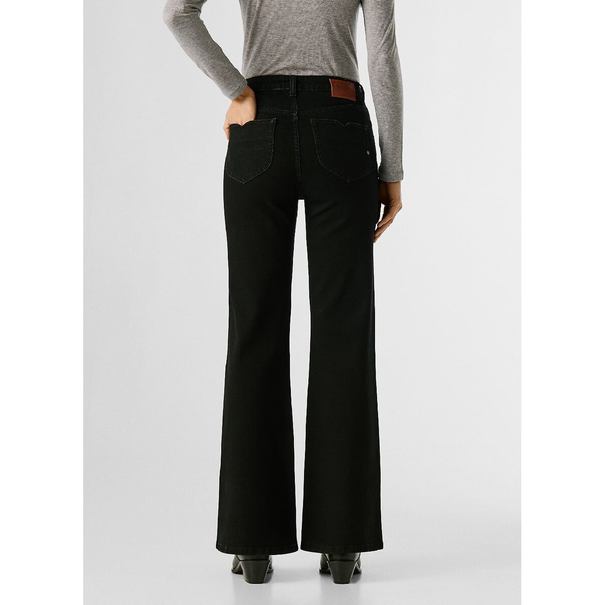 Jean flare, taille haute, Willa clean deep black, PEPE JEANS
