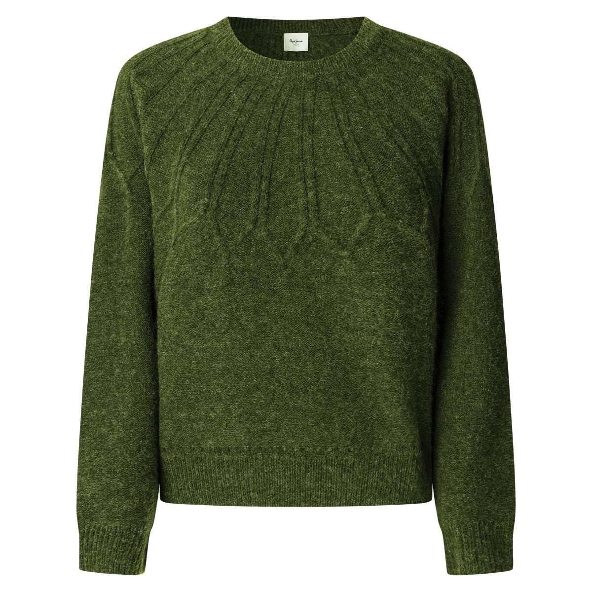 Pull Col Rond En Maille vert kaki, PEPE JEANS