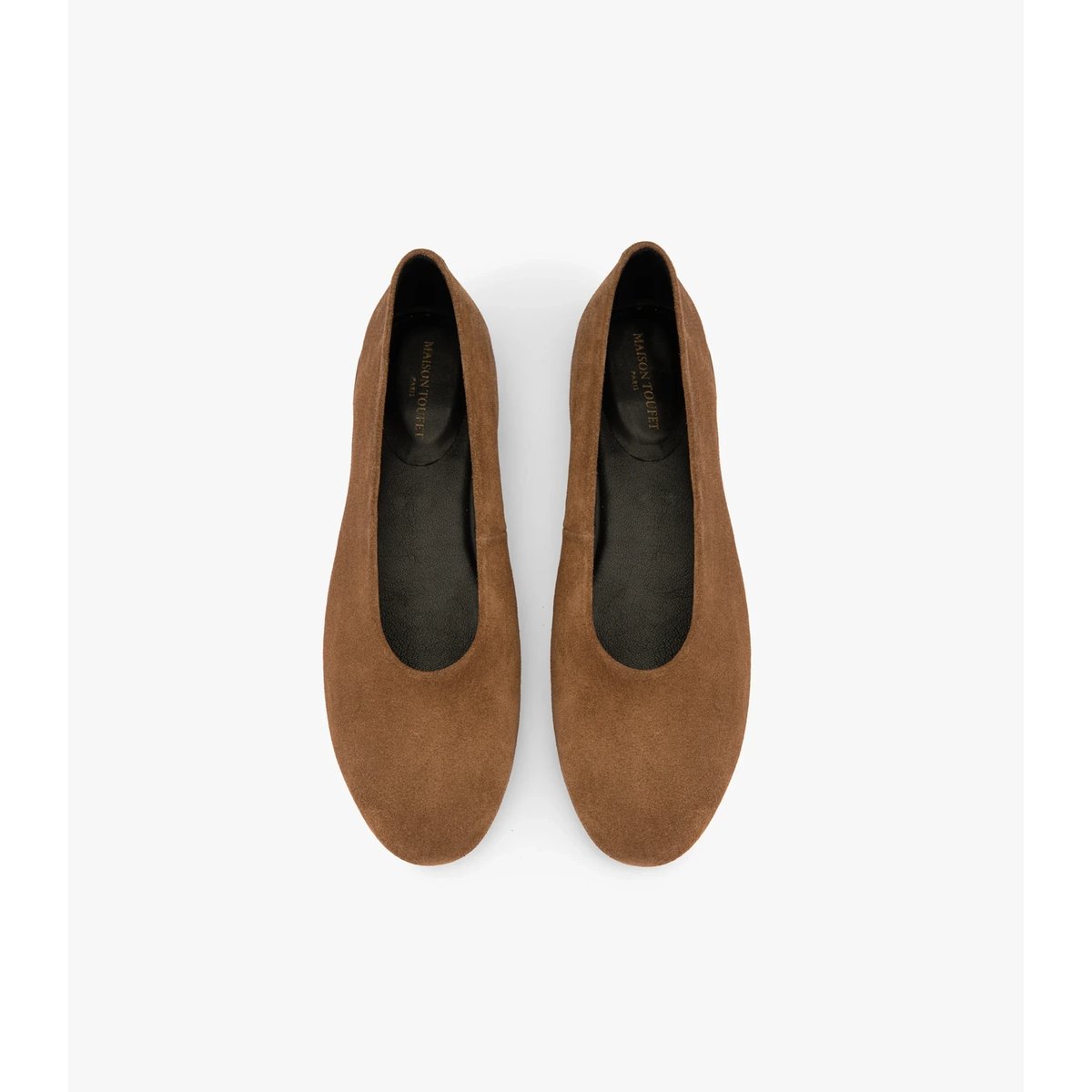 Ballerine cuir velours ÉGLANTINE taupe, MAISON TOUFET
