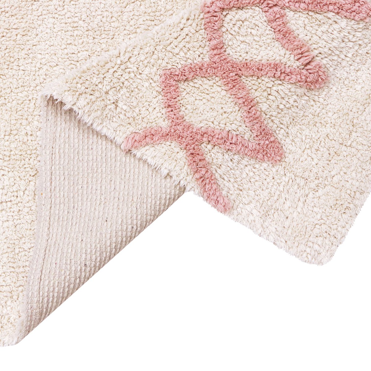 Tapis Rectangulaire en coton ATLAS beige rose, LORENA CANALS