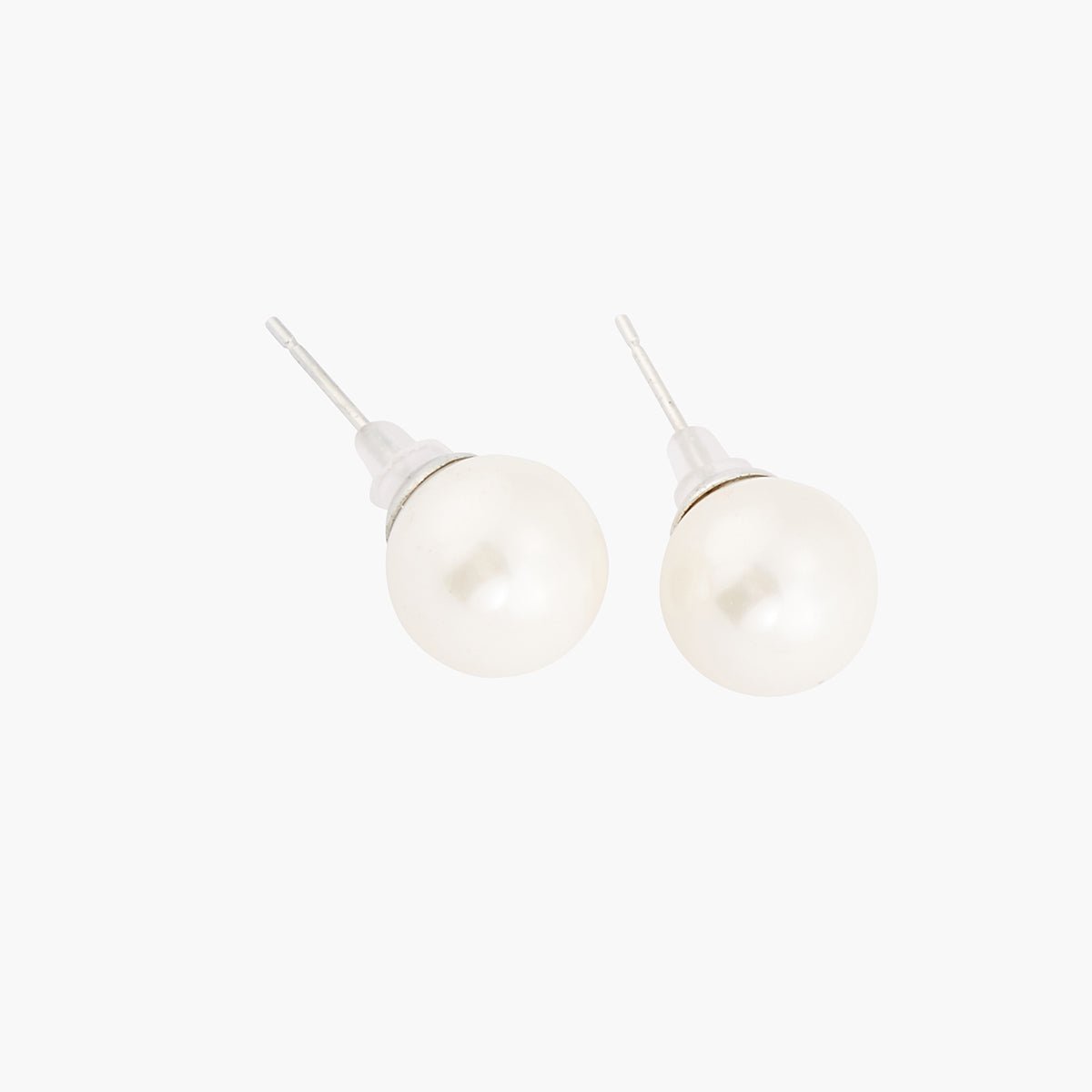 Puces d'oreilles perle 10mm blanc, BALABOOSTE