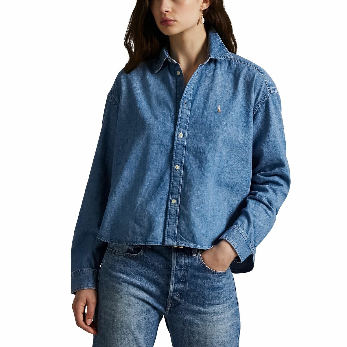 Chemise ample en denim denim, POLO RALPH LAUREN