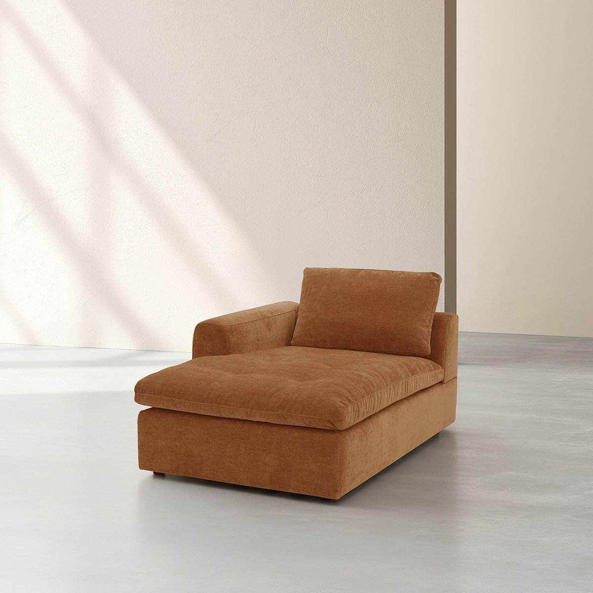 Méridienne d'angle gauche en tissu AMERIA marron, HABITAT