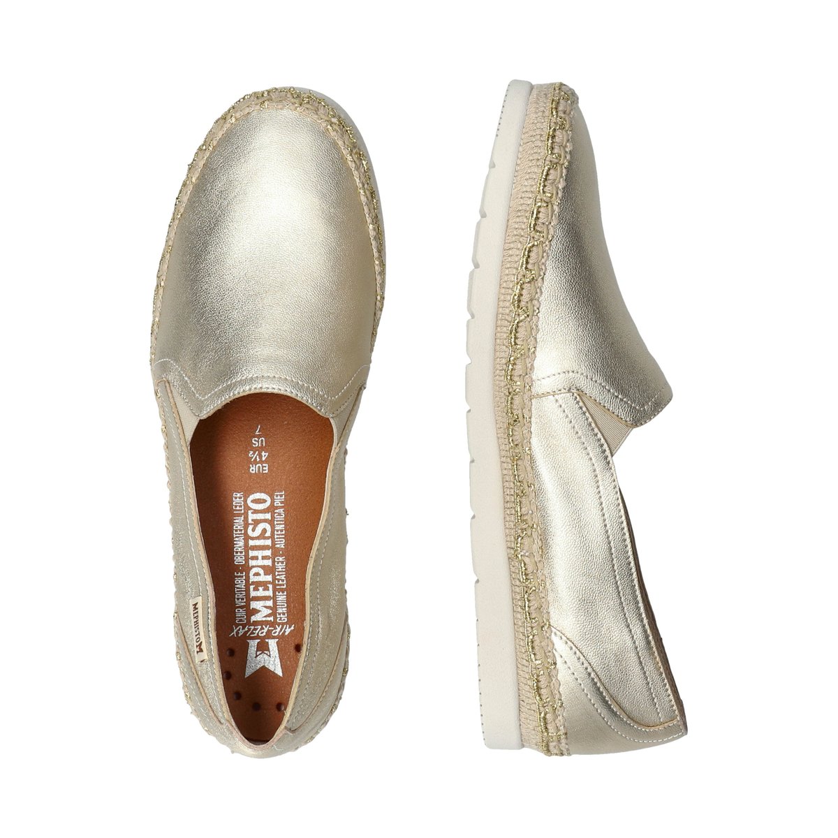 Baskets en cuir VALINA doré 5142, MEPHISTO