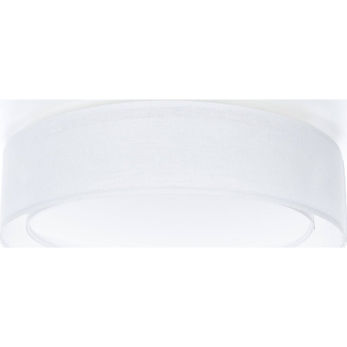 Plafonnier rond en tissu double couche Puro blanc tissu semi-transparent, BPS KONCEPT