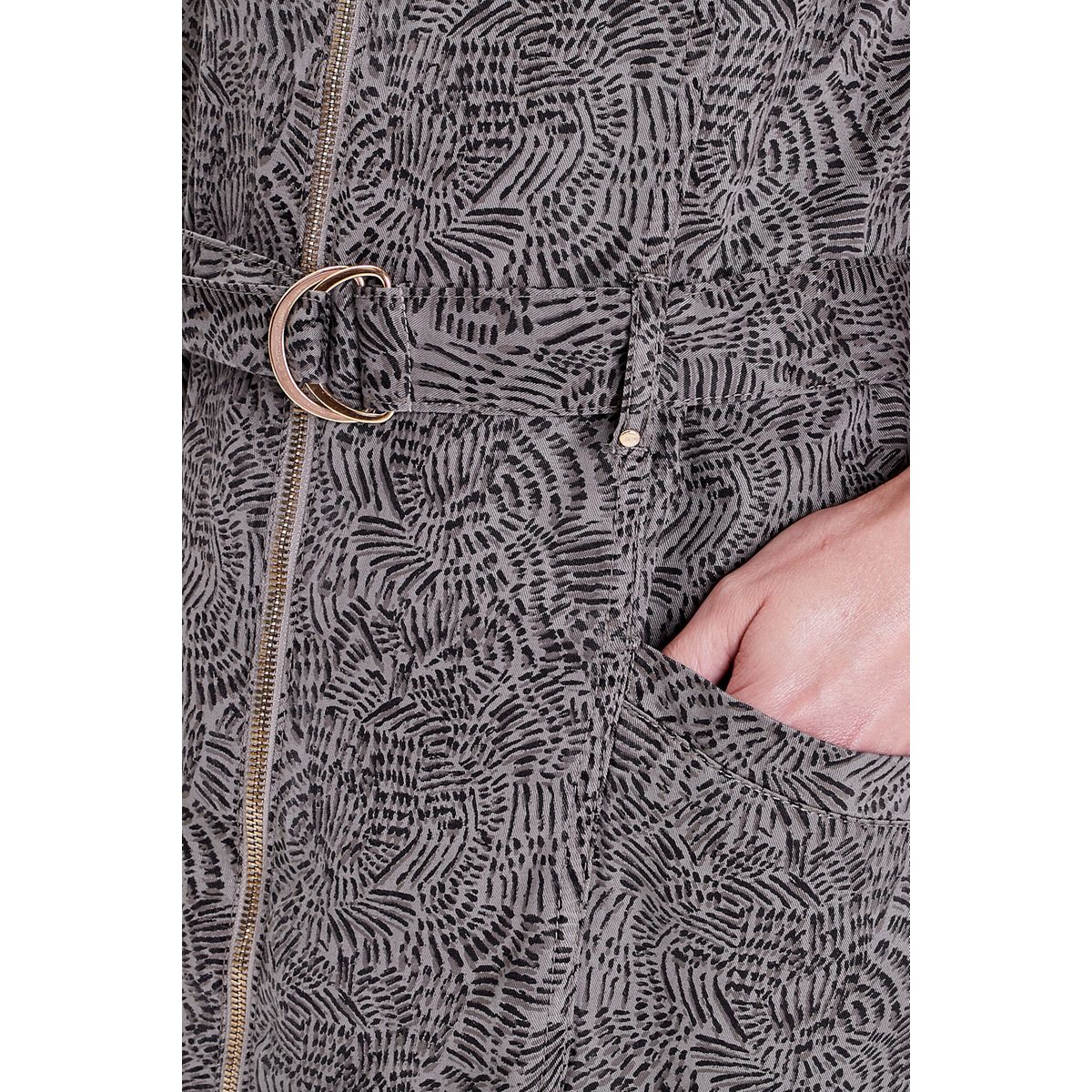Robe droite zippée vert kaki, BREAL
