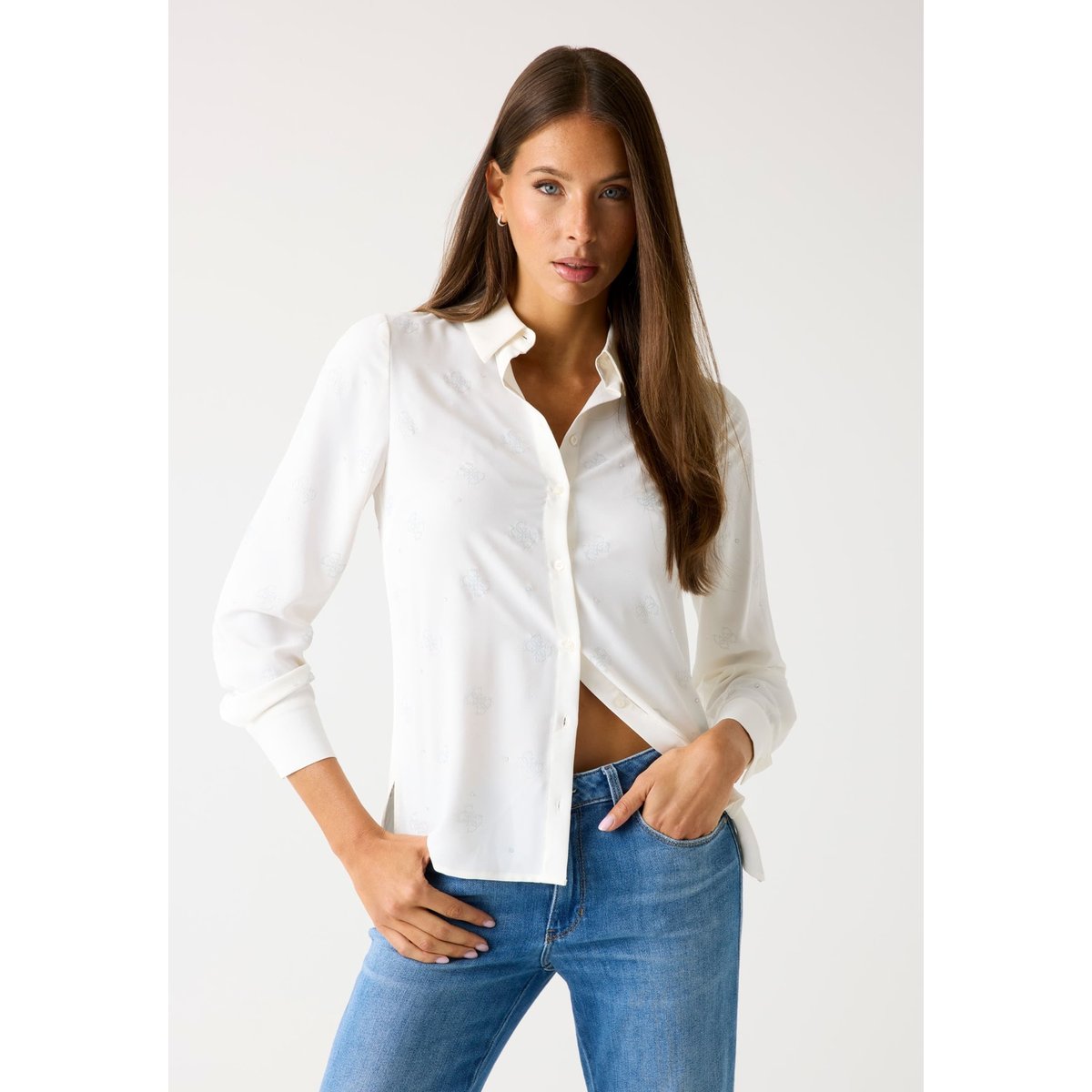 Chemise Logo 4G blanc, GUESS