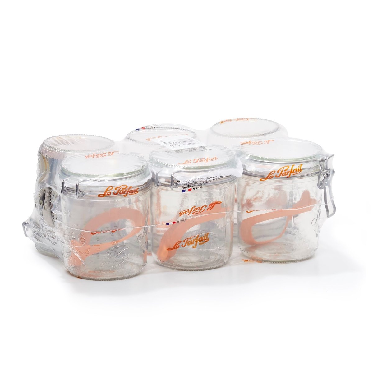 Lot de 6 terrines en verre 750g, LE PARFAIT transparent, LE PARFAIT