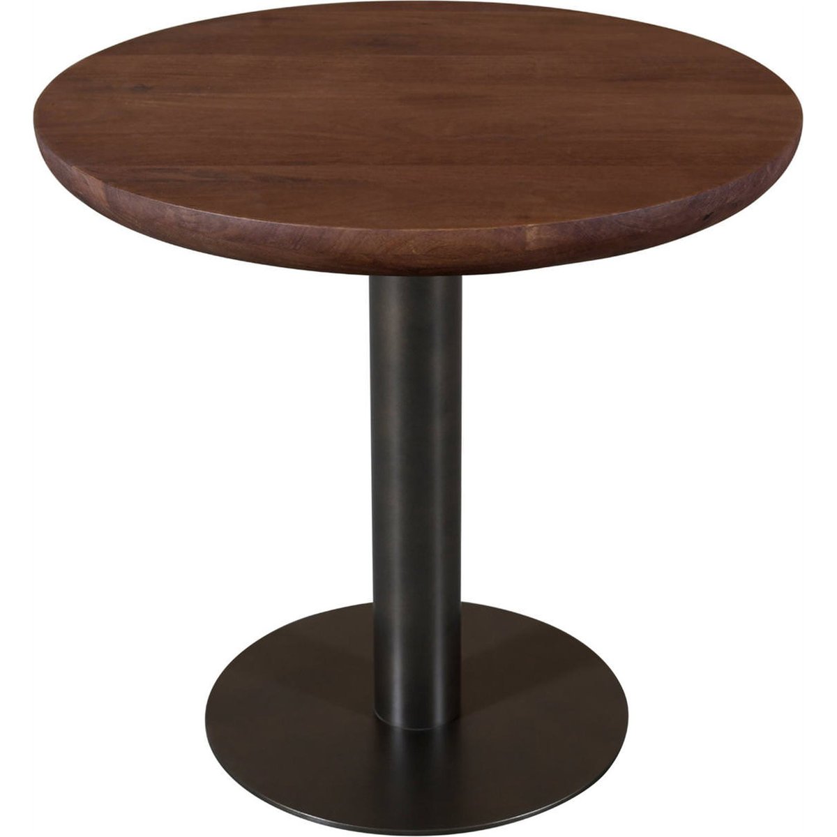 Table bistrot ronde bois et métal BALDWIN brun épicé et noir, RECOLLECTION