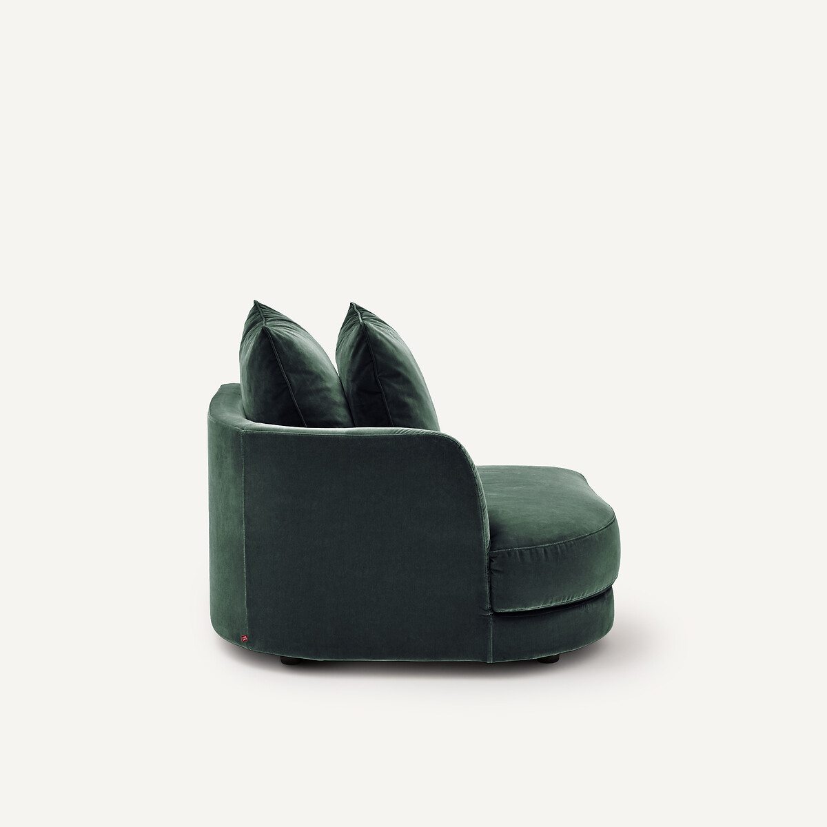 Linkes, abgerundetes, modulares Halbsofa aus Samt, TIBERIO khaki, AM.PM