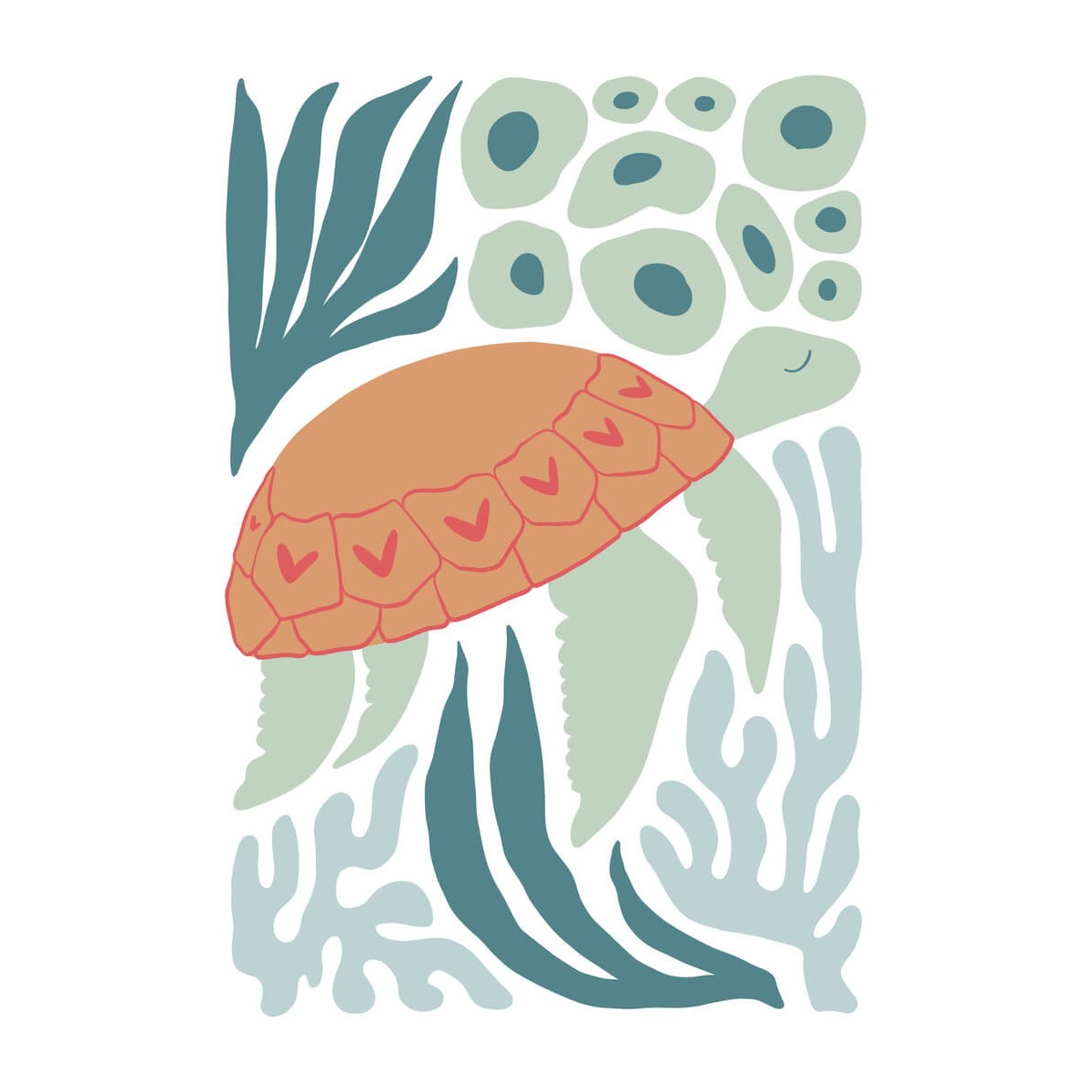 Tableau Mural Illustration Tortue ILLUSTRATION tableau en verre synthétique, CEANOTHE