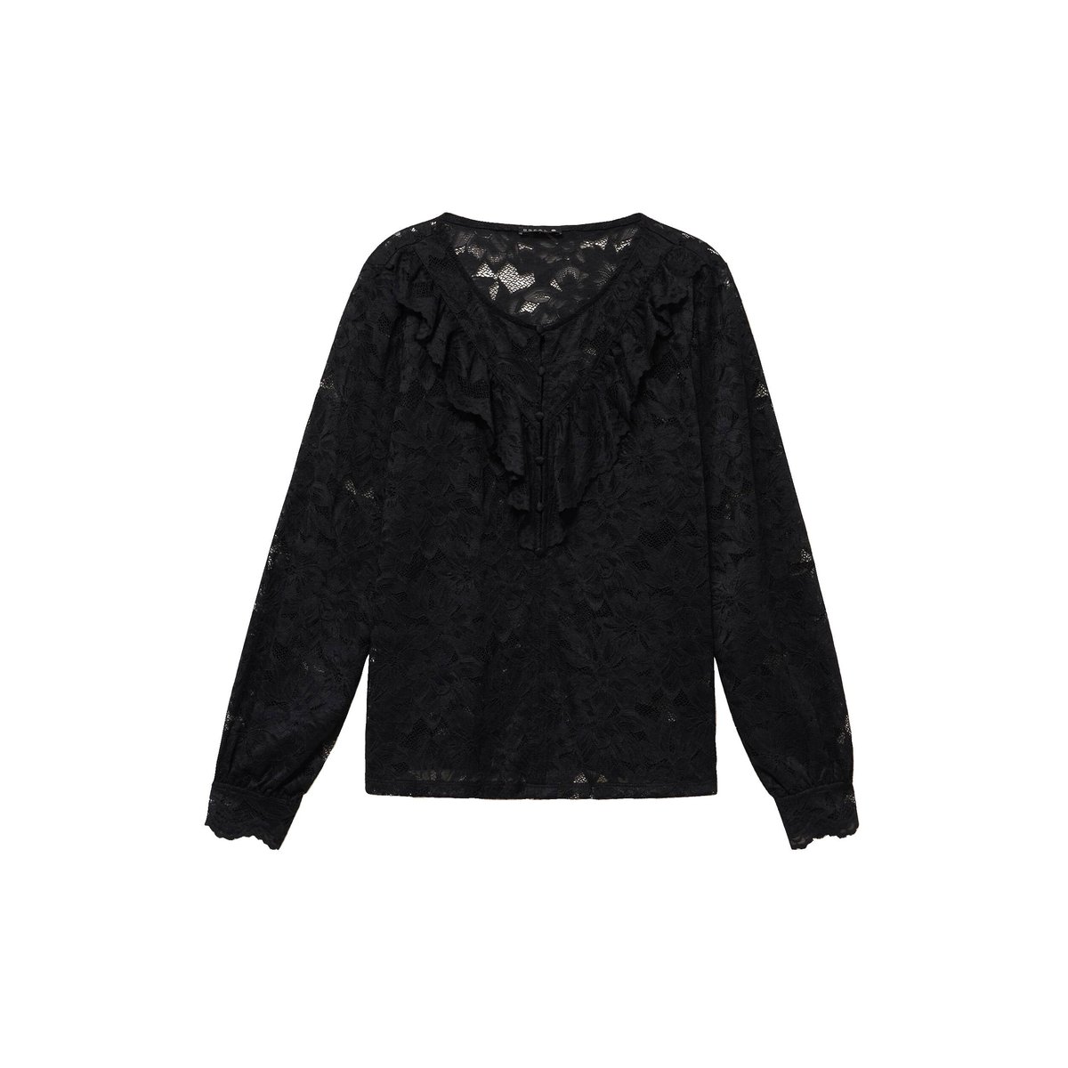 Blouse col rond manches longues noir, BREAL