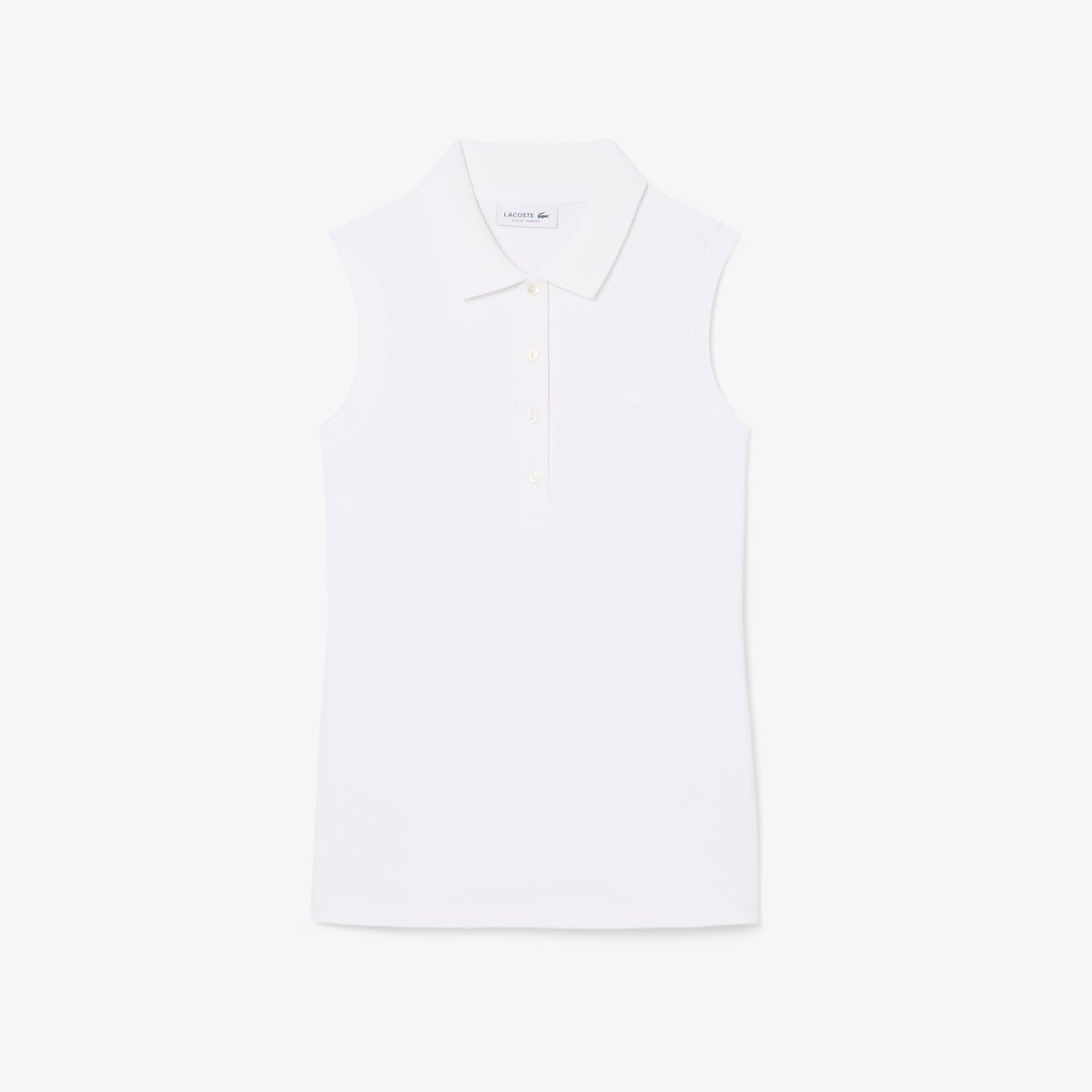 Polo L.12.D slim fit sans manche stretch blanc-001, LACOSTE