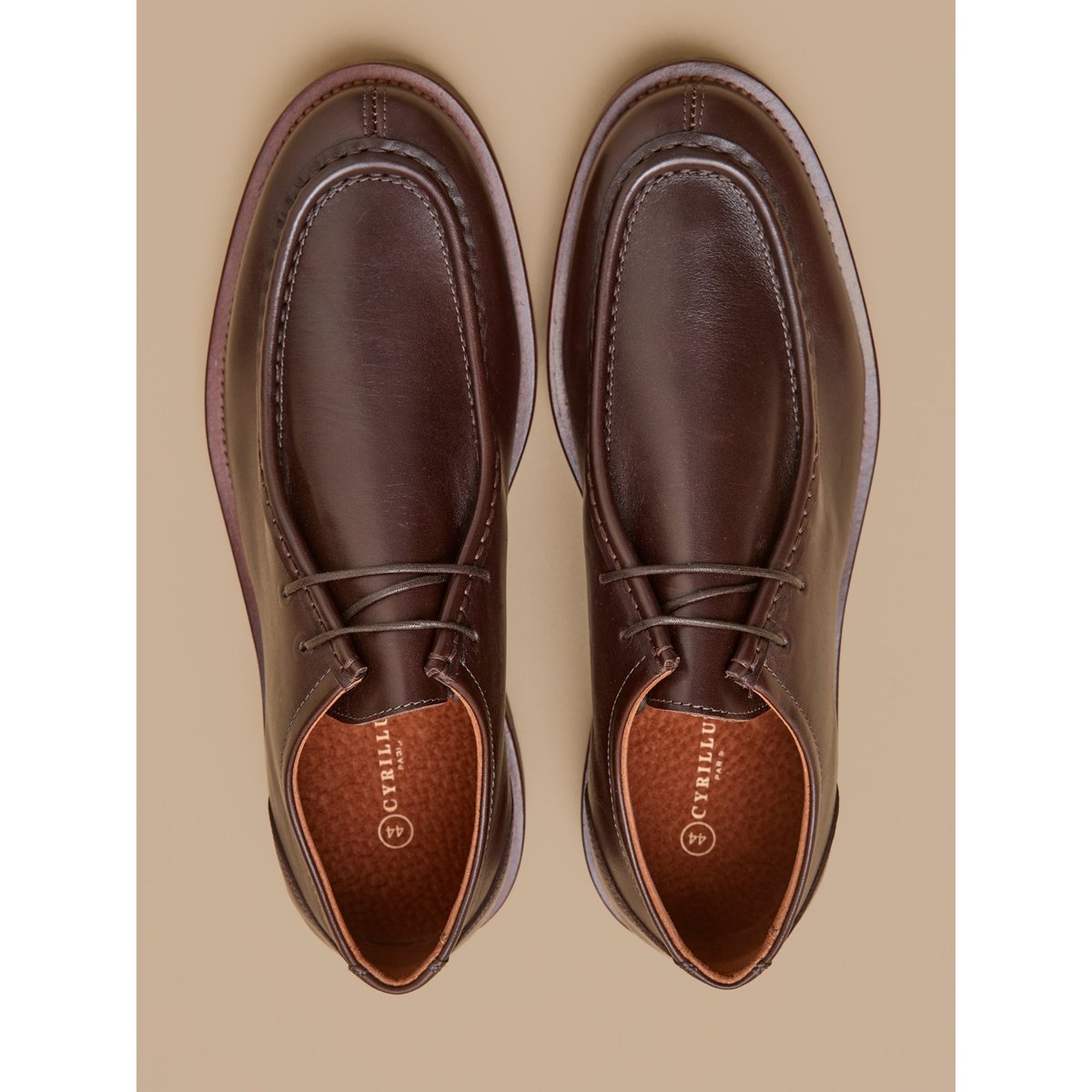Derbies lacées cuir marron fonce, CYRILLUS