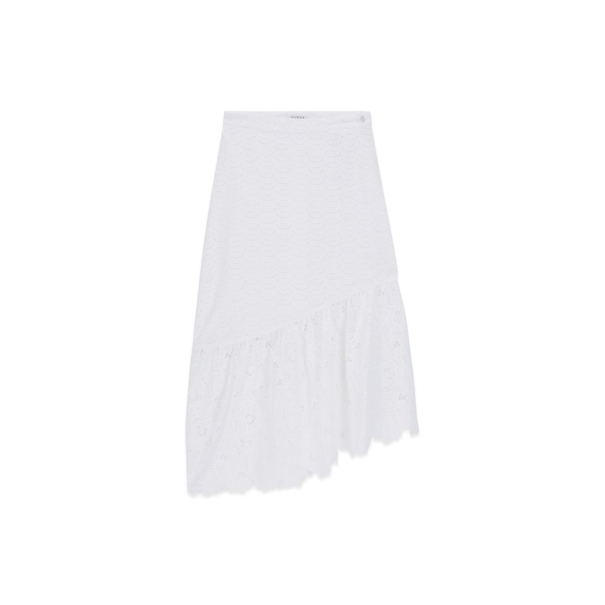 Jupe Midi À Œillets blanc, GUESS