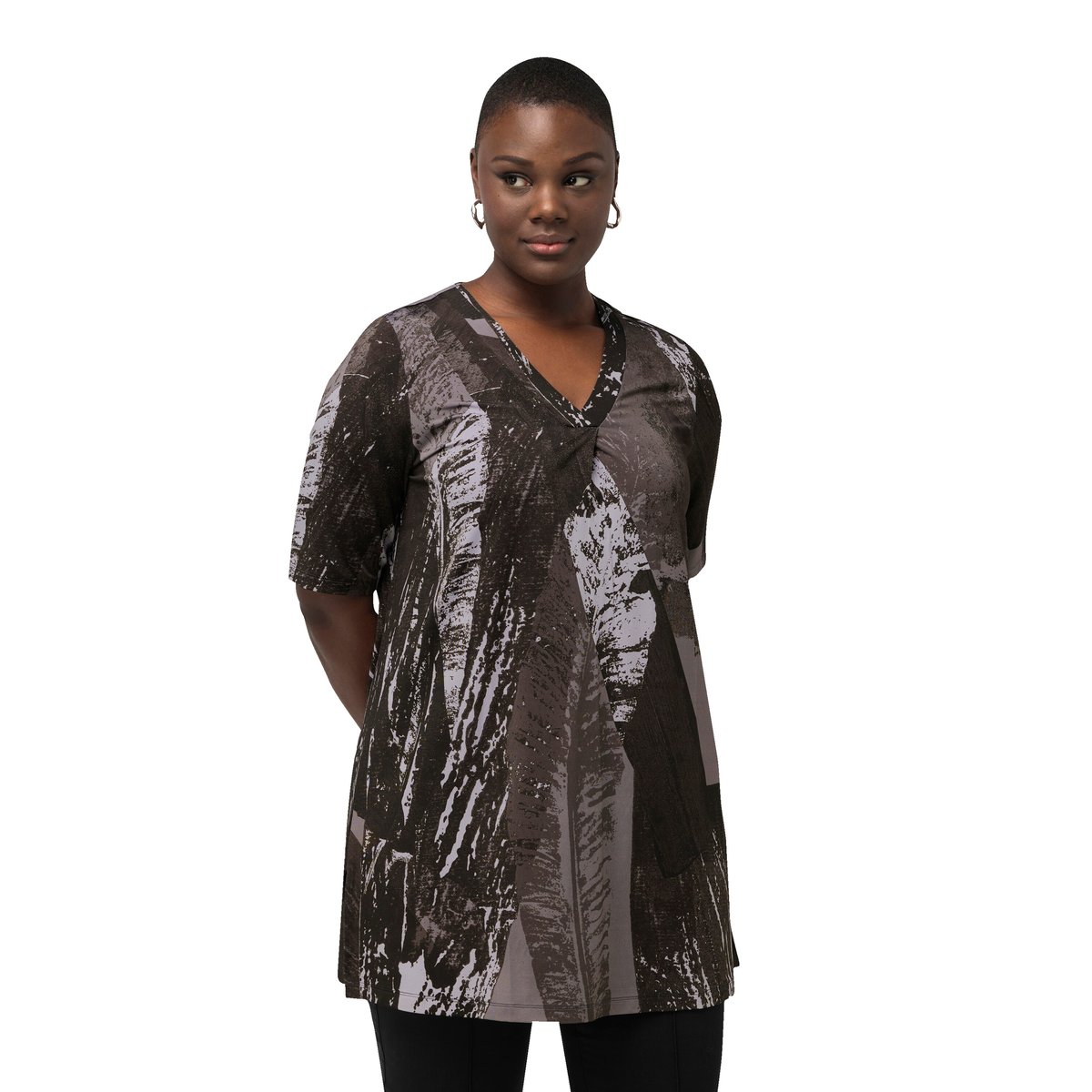 T-shirt en tissu fluide slinky blanc neige, ULLA POPKEN