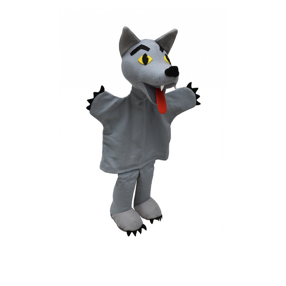 Marionnette Loup 30cm - Bass and Bass jaune, BASS & BASS